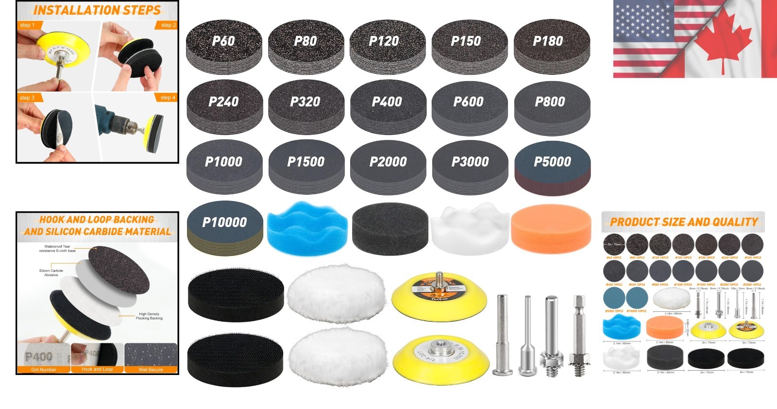 174 PCS 3 Inch Wet Dry Sanding Discs – Ideal for Detail Work & Polishing