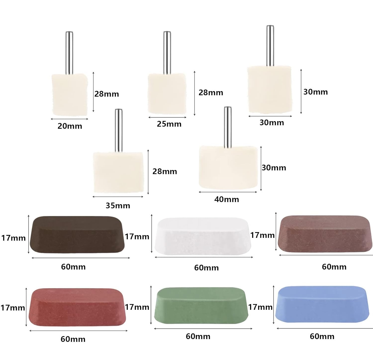 19-Pc Drill Buffing and Polishing Wheel Kit—Ideal for Metal and Glass Finishing