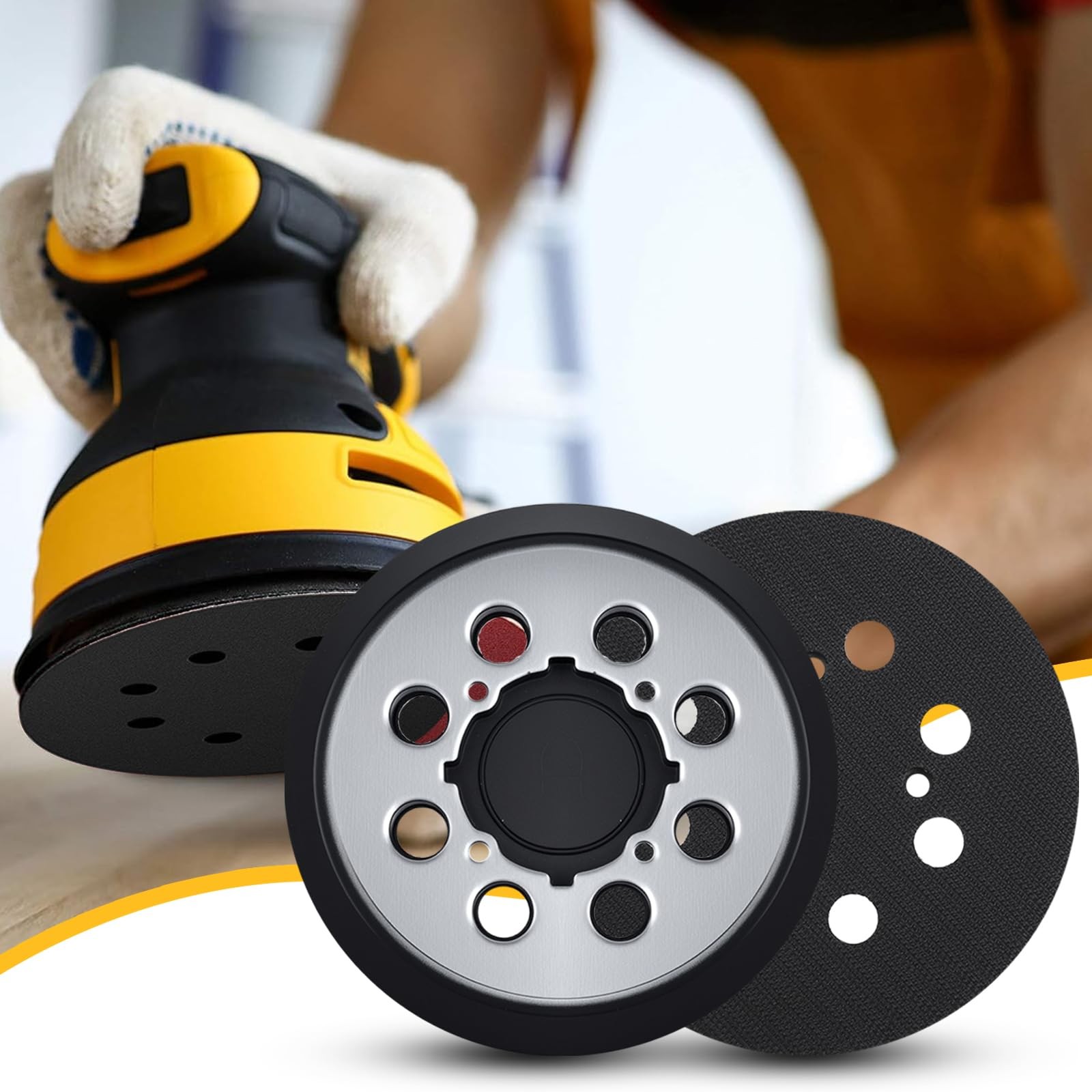 2 Pack Sander Replacement Pad for Dewalt, 5-Inch 8 Holes Hook and 5 inches