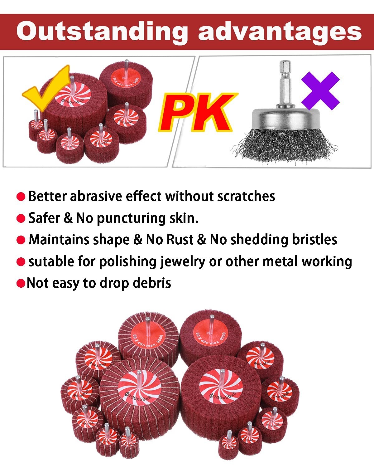 Heavy Duty Metal Polishing Flap Wheels – 14 Pack