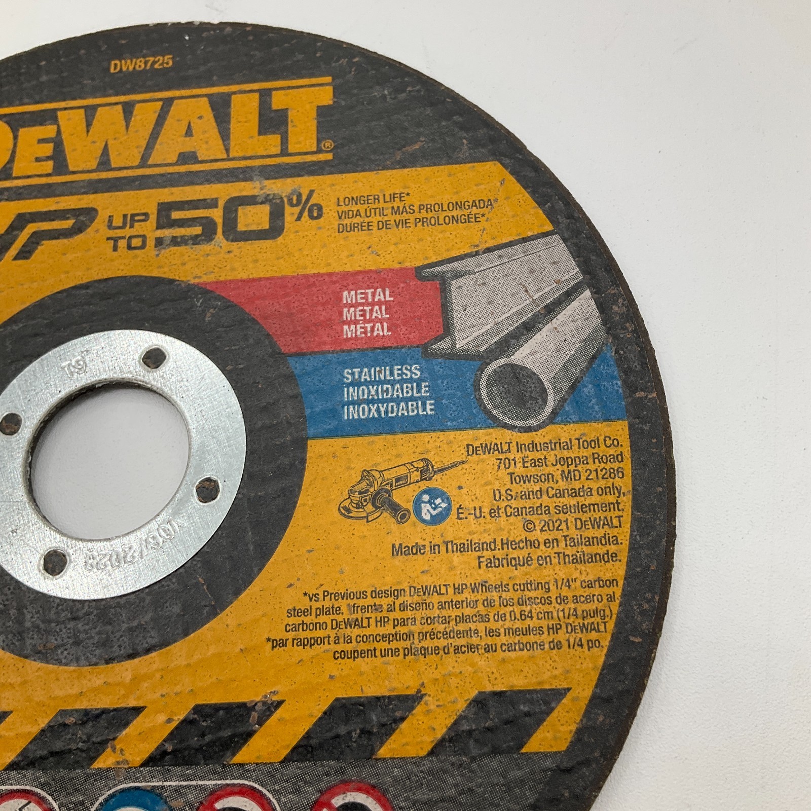 Lot of 2 DeWALT DW8725 6″ Metal Cut-Off Wheels Type 1 6″x.045″x7/8″