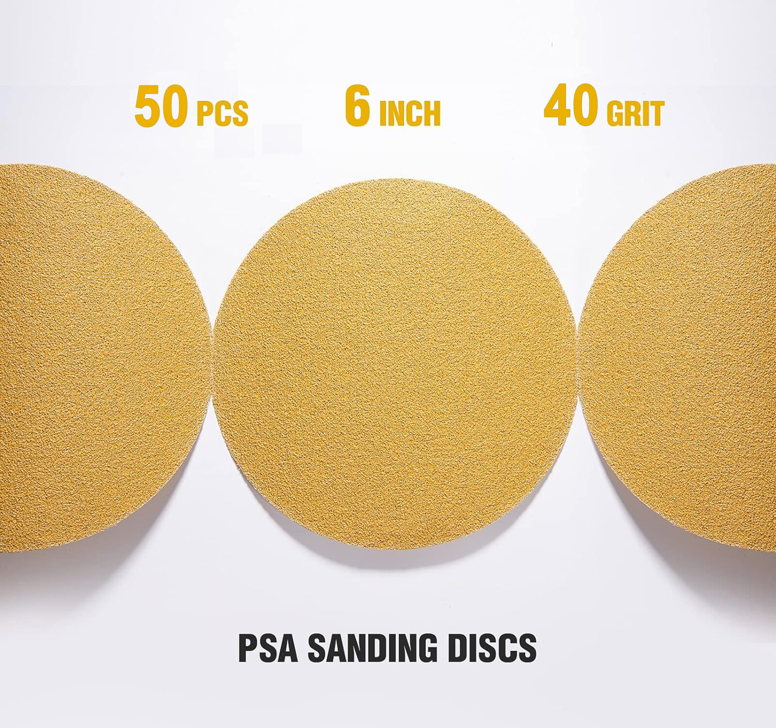 6 in Sanding disc Sandpaper 50 Roll Adhesive PSA Sticky Back 40 Grit Sand Paper