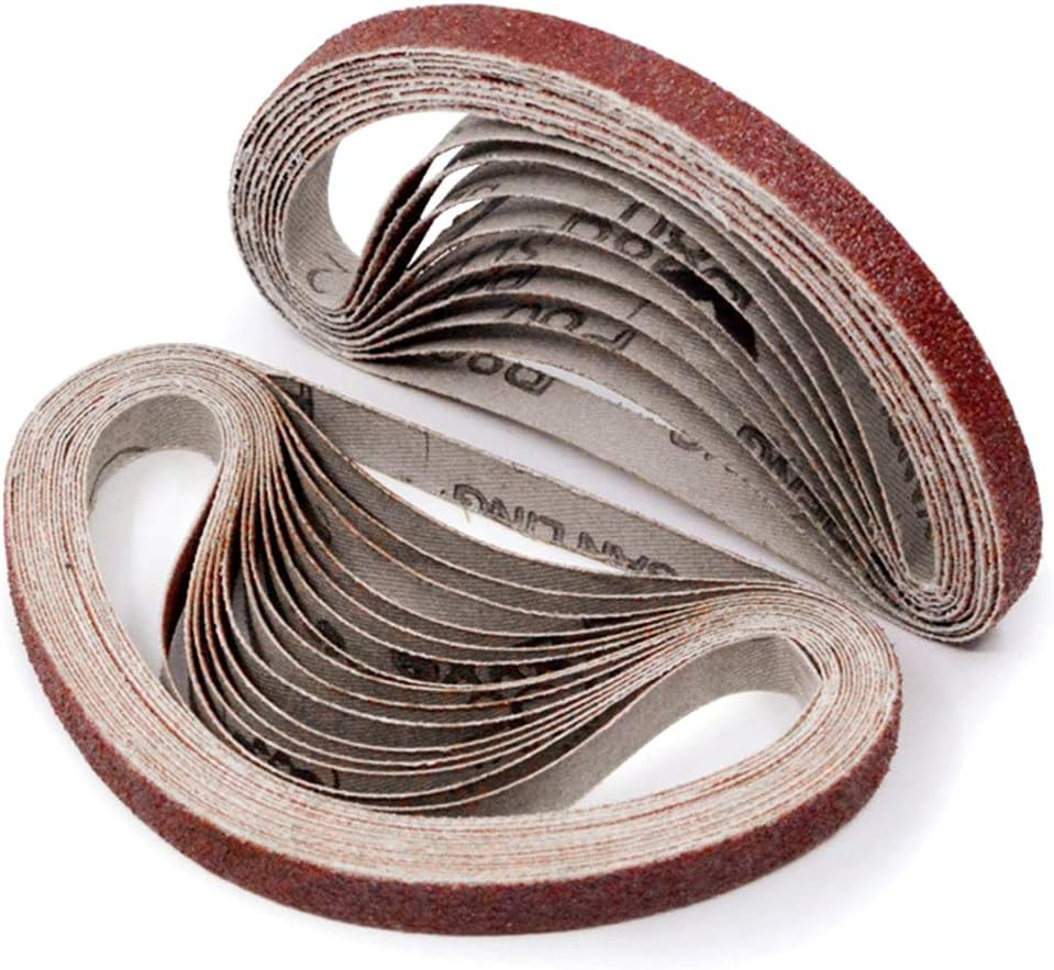 3/8 x 13 Sanding Belts 40 Grit Aluminum Oxide Mini Belt Sander Paper 24 Pack