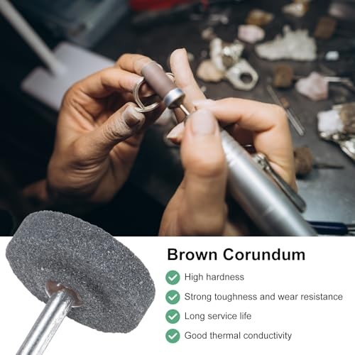 -Pack Abrasive Mounted Stone Grinding Bits, 1/4 in(6mm) Shank Aluminum 40mm 5