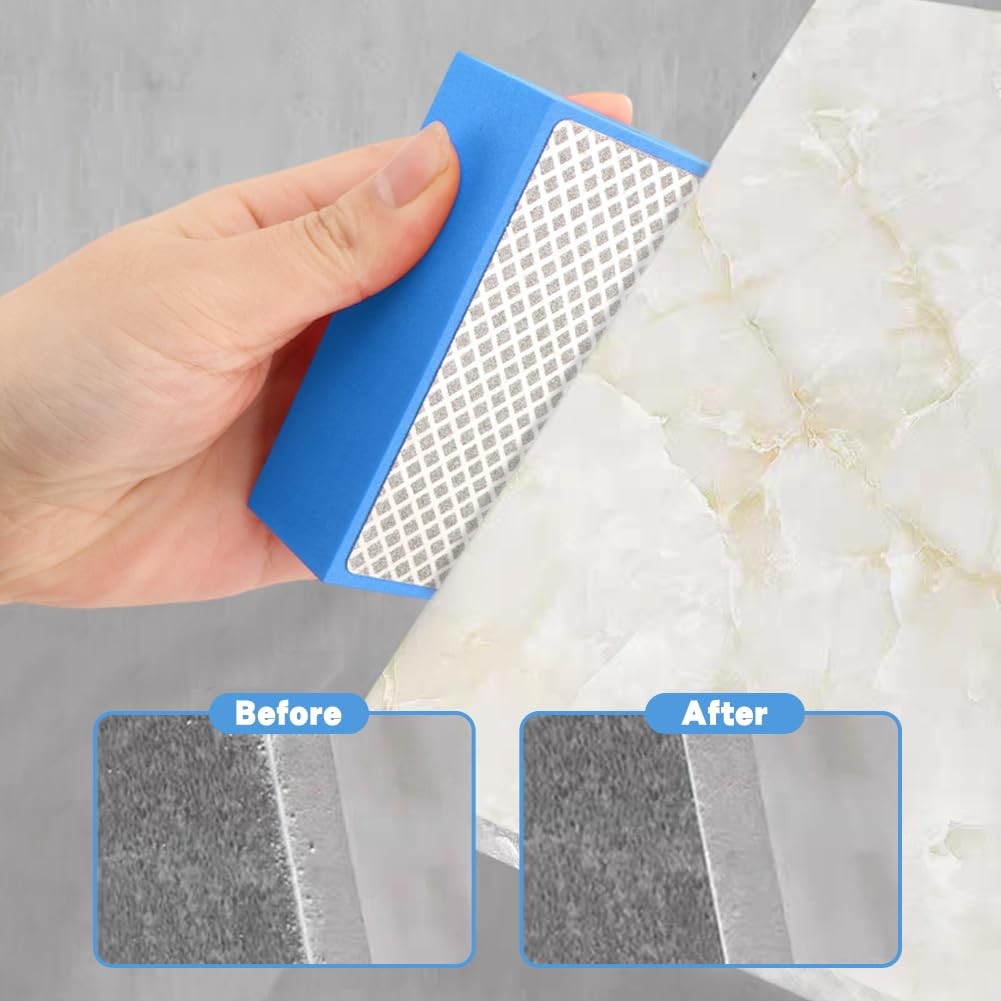 6 Pack Diamond Hand Polishing Pads Sanding Blocks for Glass Wood Ceramic Marble