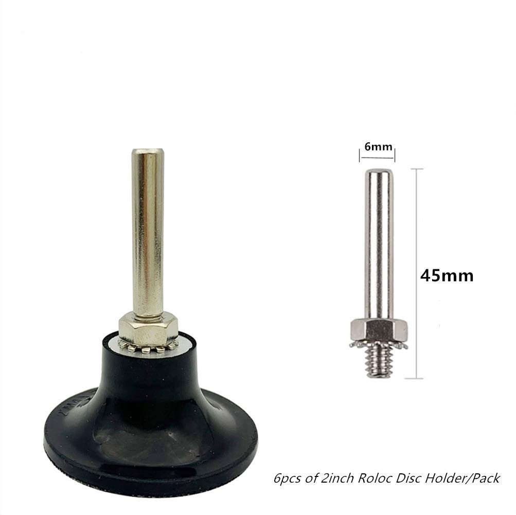 6 PACK 2 Inch Disc Pad Holder with 1/4″ Shank, Die Grinder Sanding for Polishing