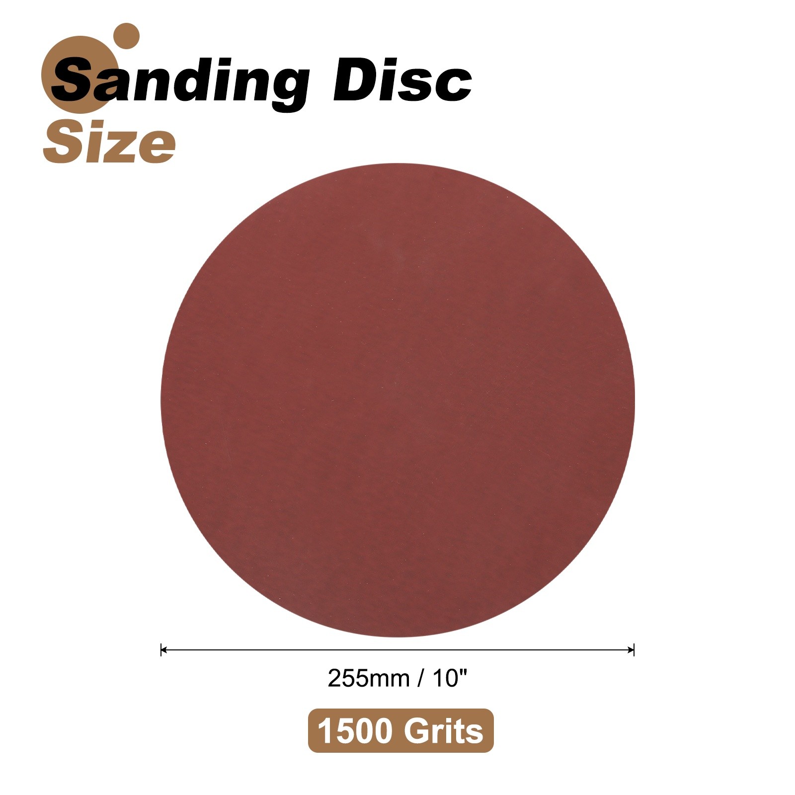 2pcs 10″ Hook and Loop Sanding Discs 1500 Grits Aluminum Oxide Sandpapers