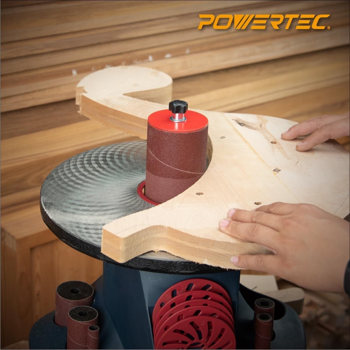 POWERTEC4.5″ length x 6 different Diameter Sanding Sleeves 80 Grit (11204)