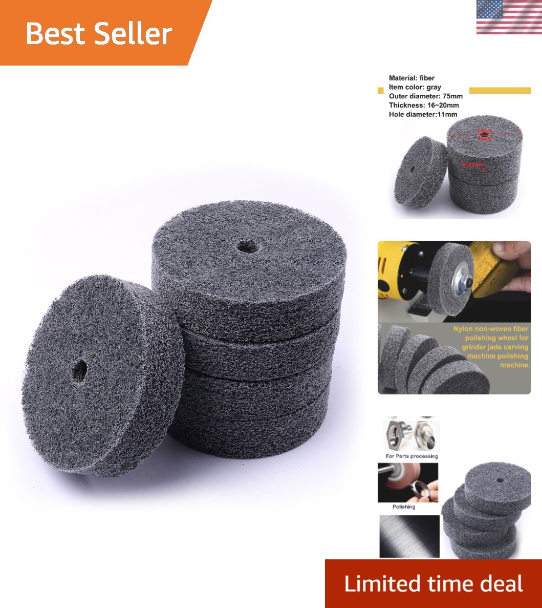 3 Inch Fiber Buffing Wheels Set – 5pcs for Metal Deburring & Polishing Needs
