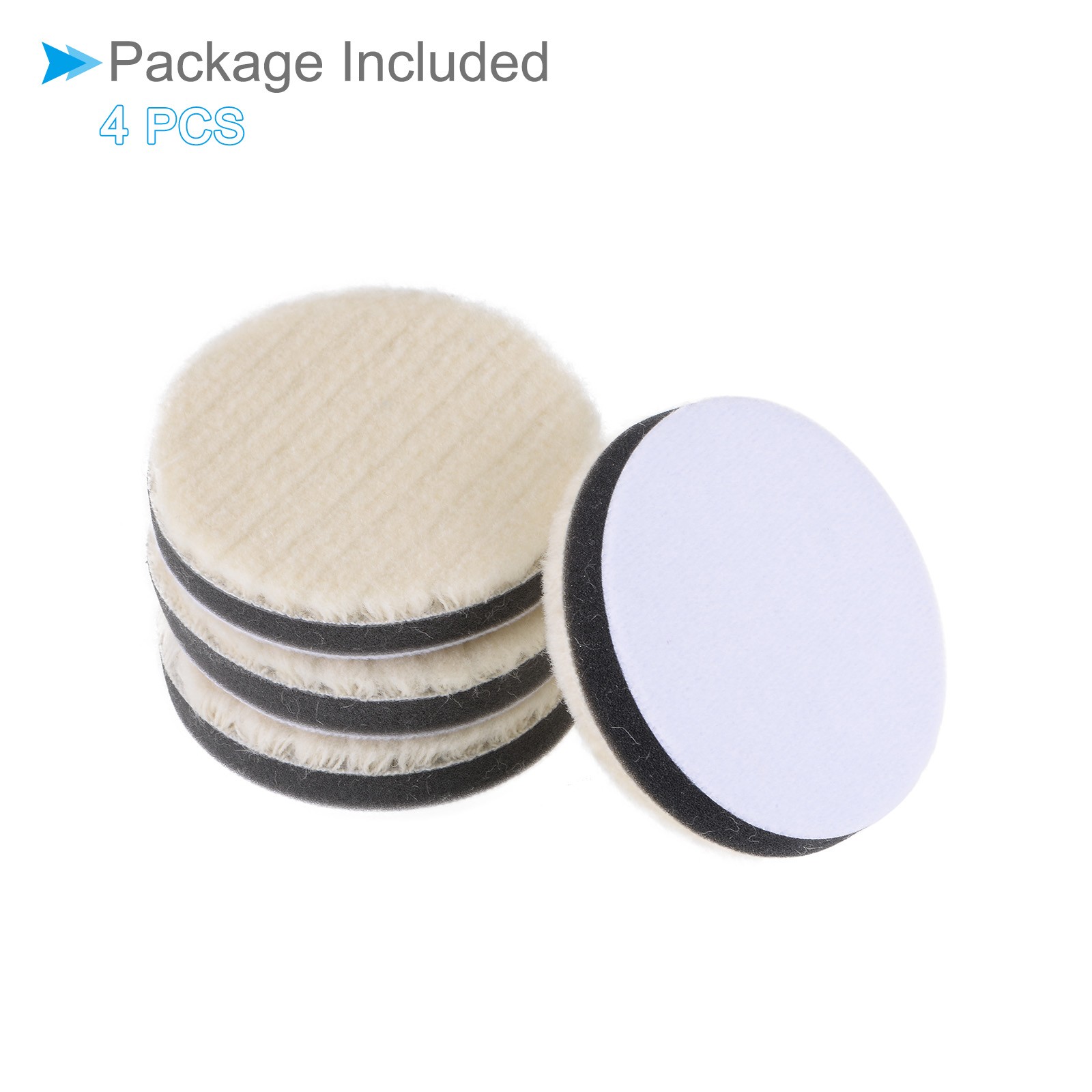 3″ Diameter Wool Felt Sponge Polishing Pad for Polishing Metal 4PACK