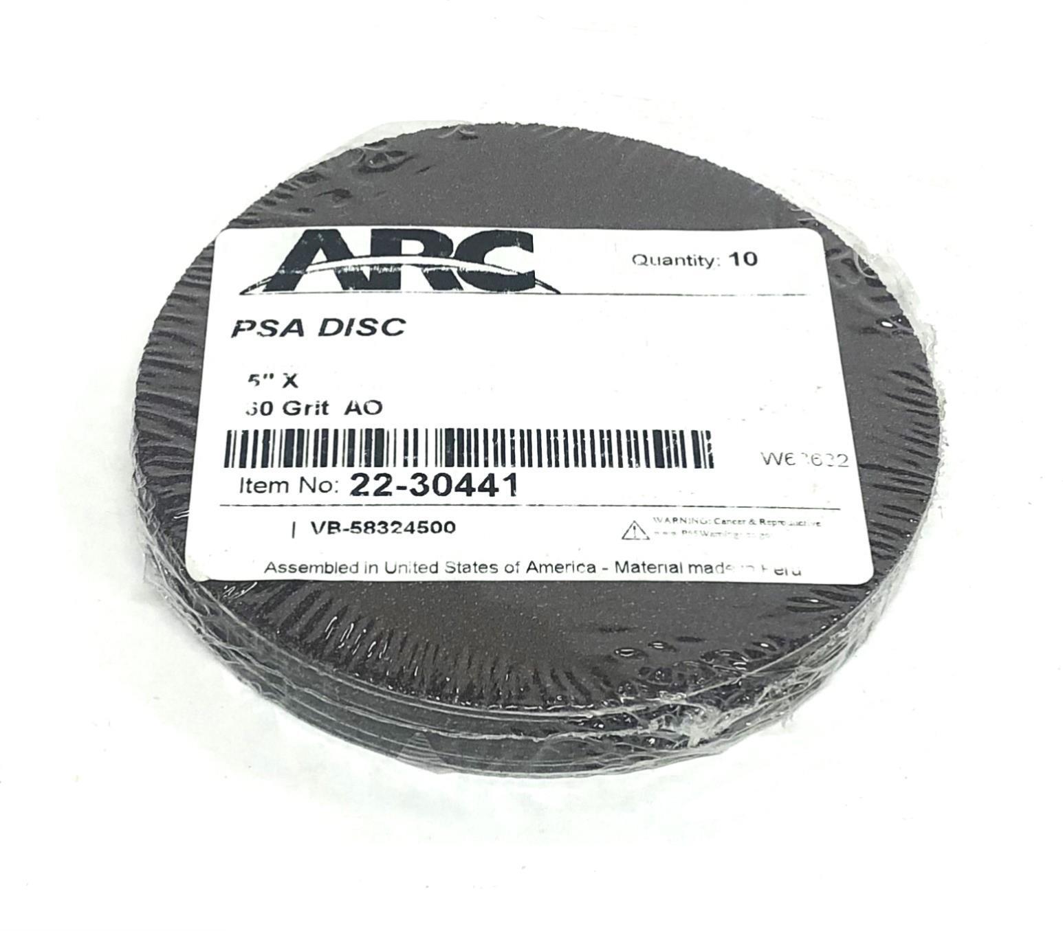 ARC Pack Of 10 5 Inch 60 Grit AO PSA Disc 22-30441 NOS