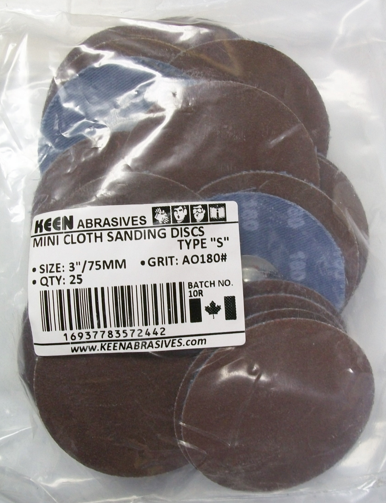 3″ Clip On Type S Roll Sanding Disc, 60 &180 Grit, AO, 25pc ea plus arbor