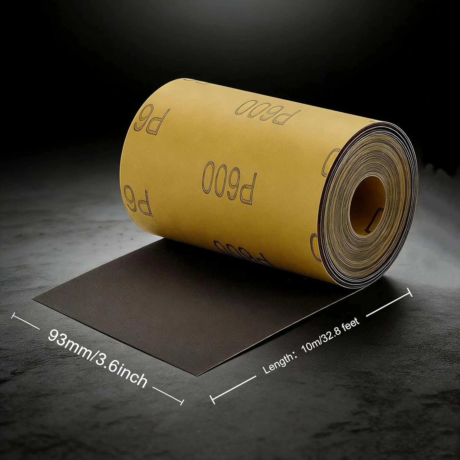 1500 Grit Sandpaper Roll, Silicon Carbide Wet Dry Longboard Sand Paper, 3-2/3″ W