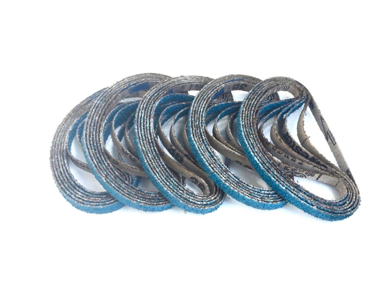 3/8 Inch X 13 Inch Zirconia Cloth Sanding Air File Belts (30 Pack, 40 Grit)