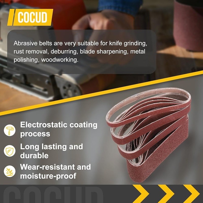 Abrasive Belts Knife Grinding Metal Polishing Woodworking Rust Removal 80 Grit