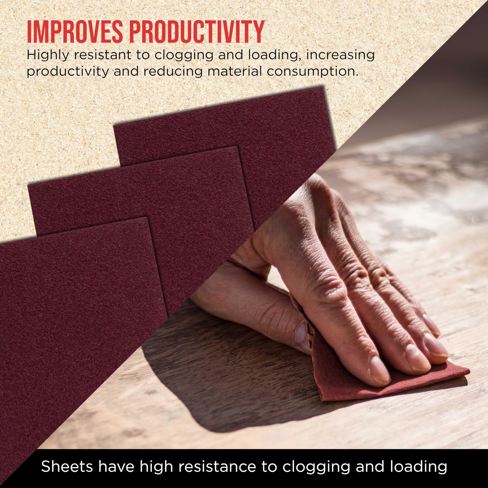Premium Red 120 Grit 1/4 Size Red Sanding Sheets, of 30 – Hook & Loop Backing…