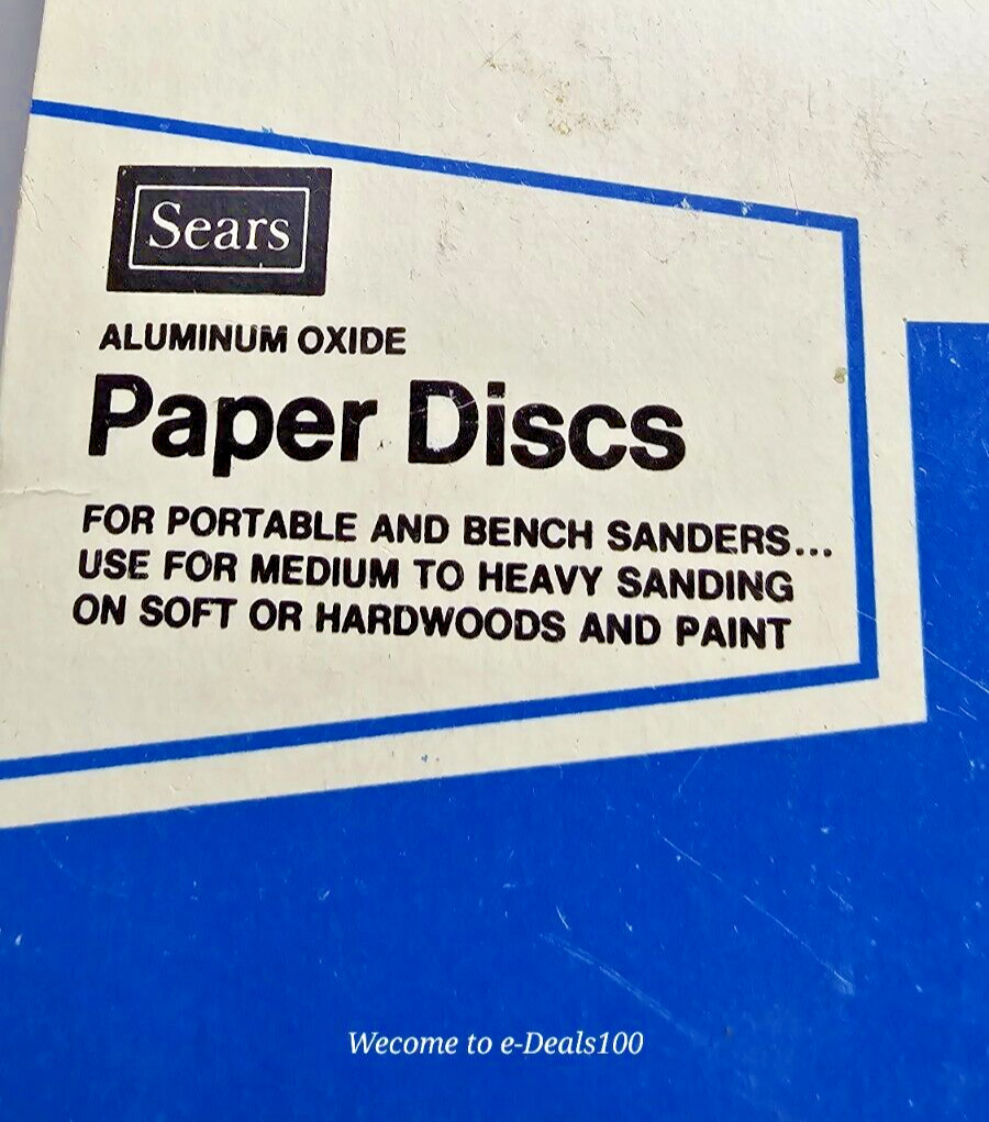 Sears 9″ Sanding Discs Coarse 36 Grit 6 Pack 5/8 Center Hole General Purpose AH