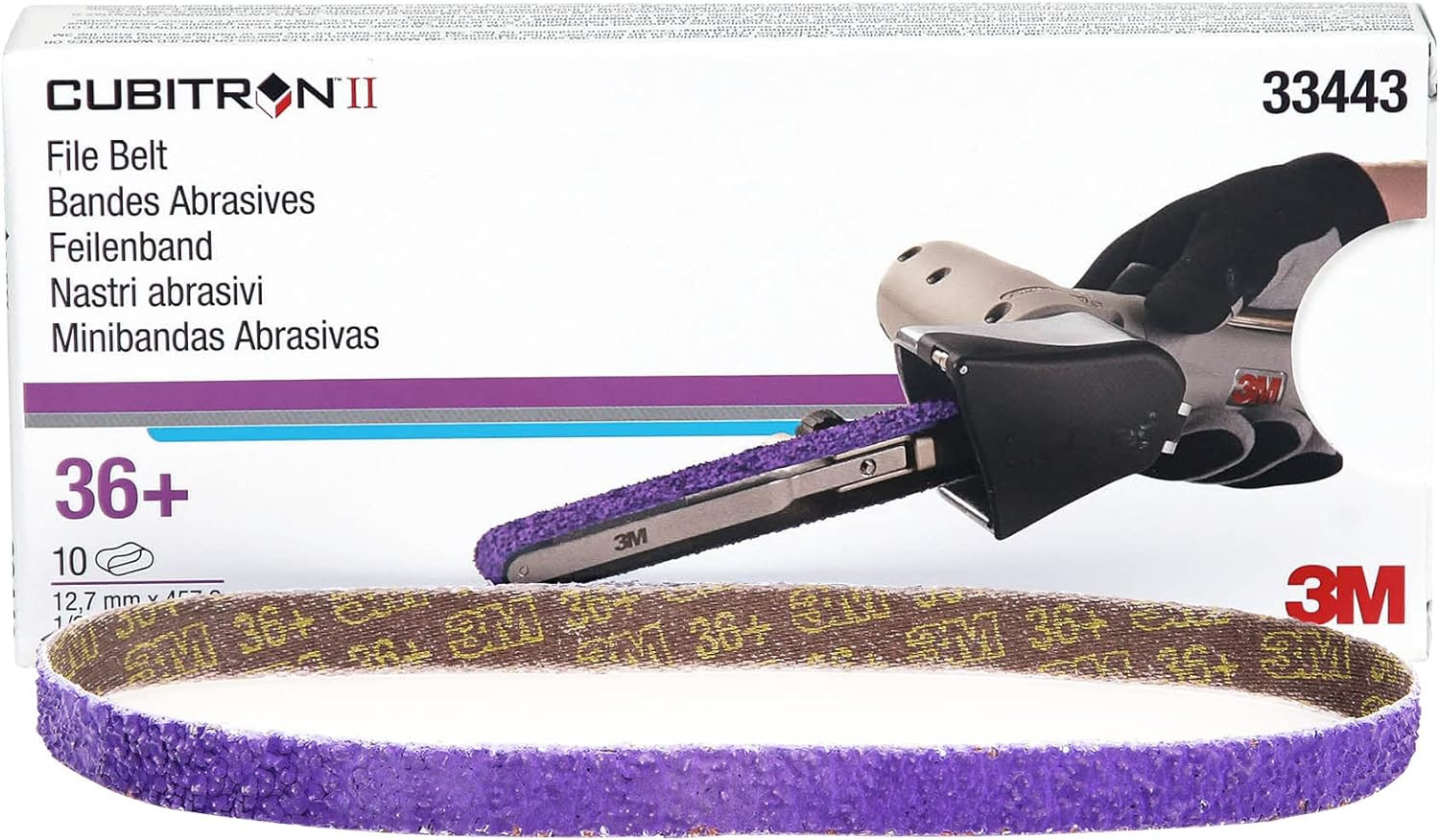3M 33443 1/2″ X 18″ Cubitron II 36+ Grade File Belt