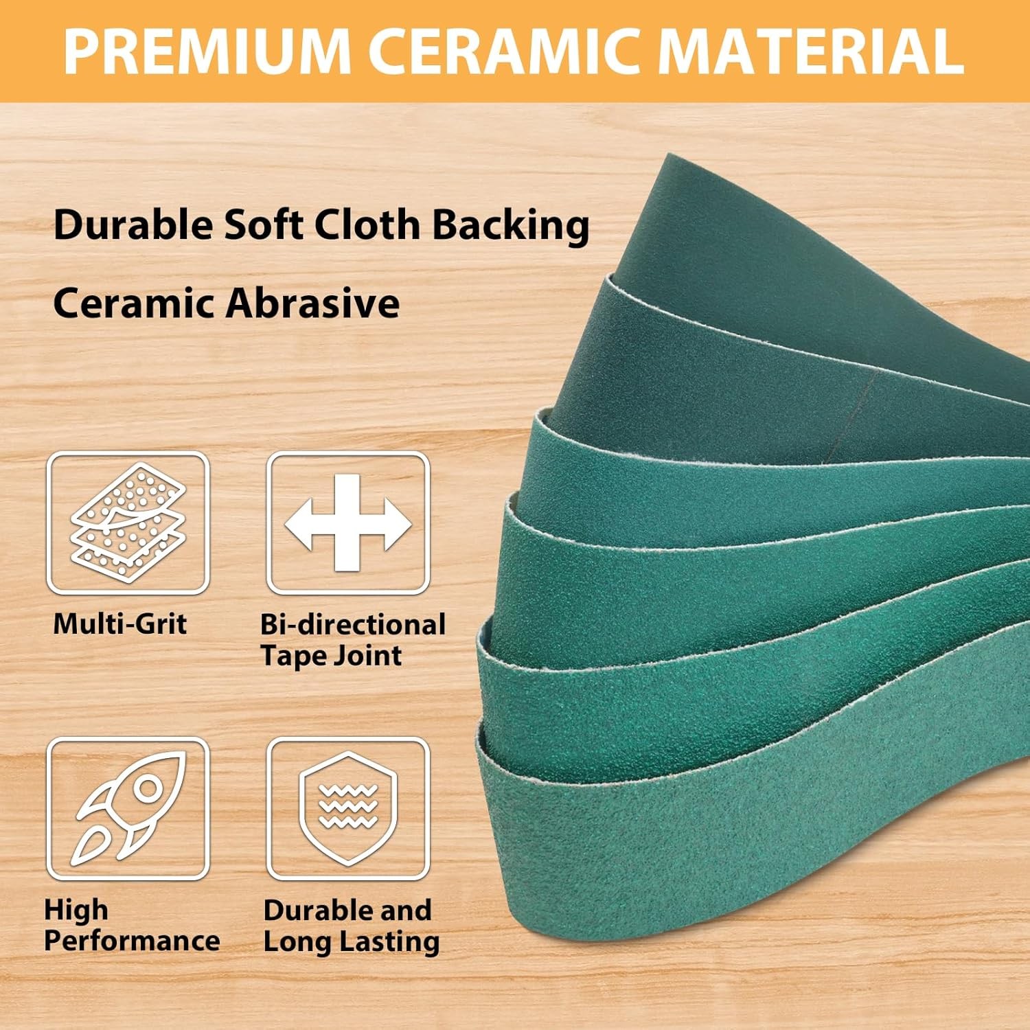 Knife Making Sanding Belts 2×42 6 Pack Ceramic