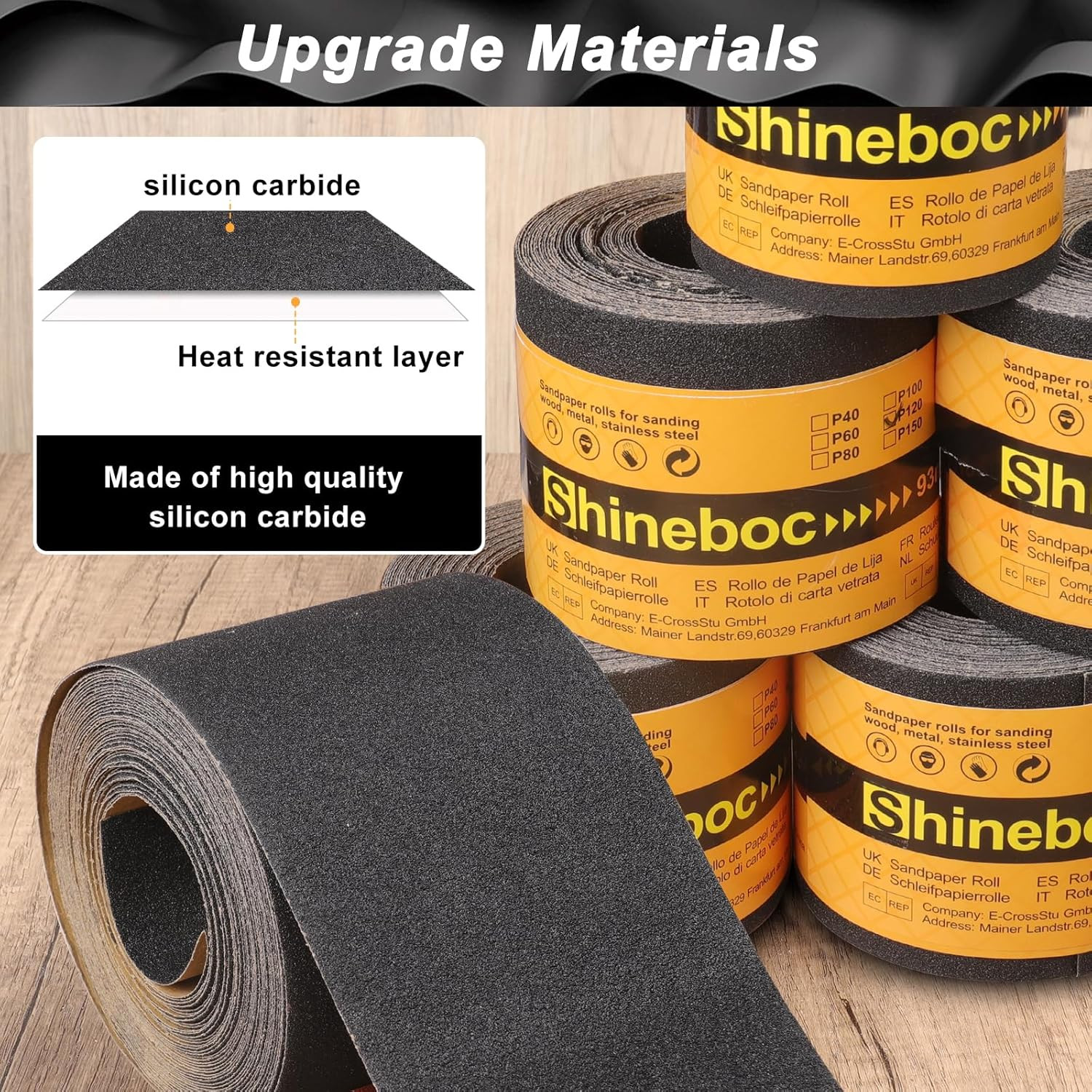 600 Grit Sandpaper Roll, 3-2/3″ Wide 11 Yard Wet Dry Silicon Carbide Longboard S