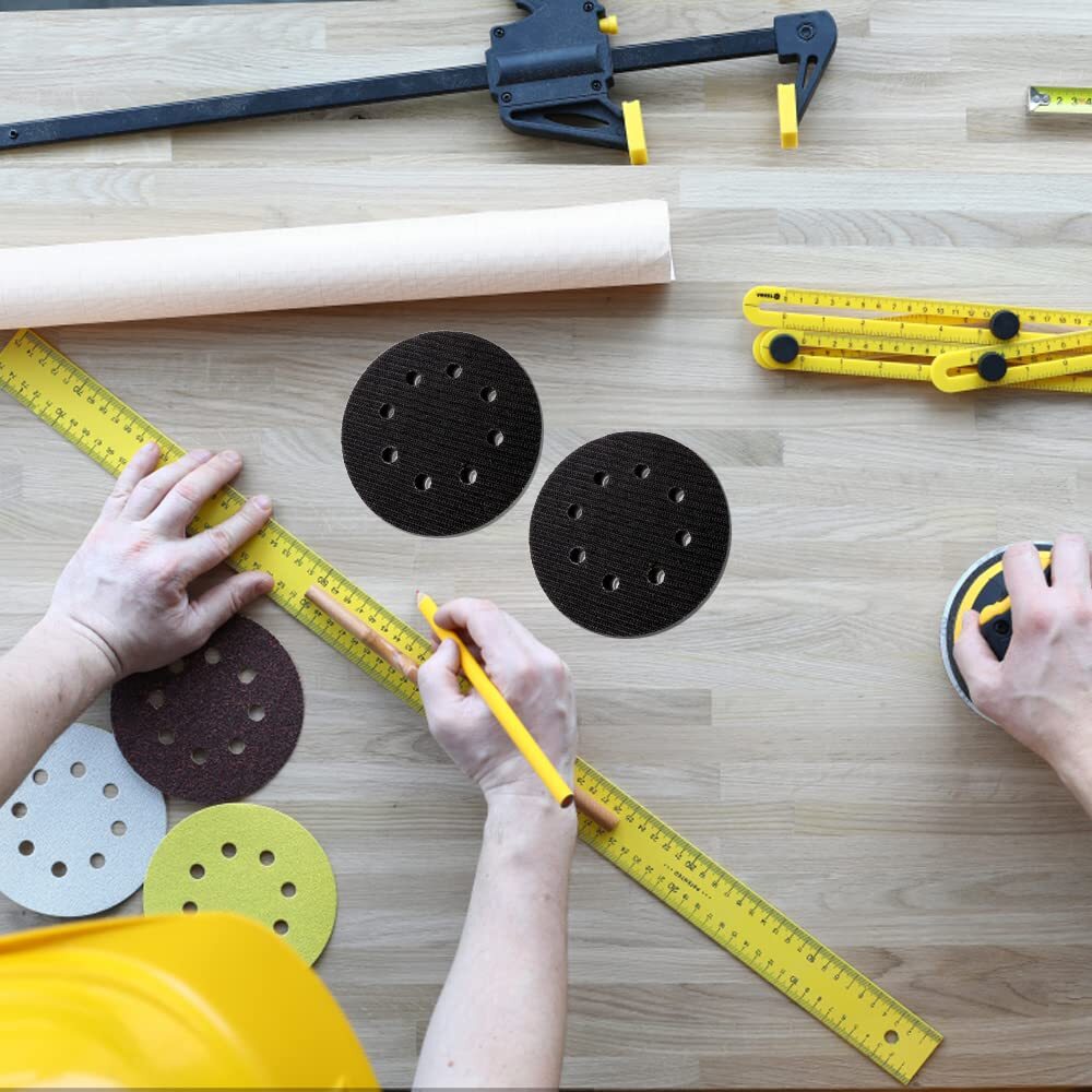 6 Inch 8 Holes Soft Interface Pads Hook +Loop Sponge Cushion Buffer Backing Pad