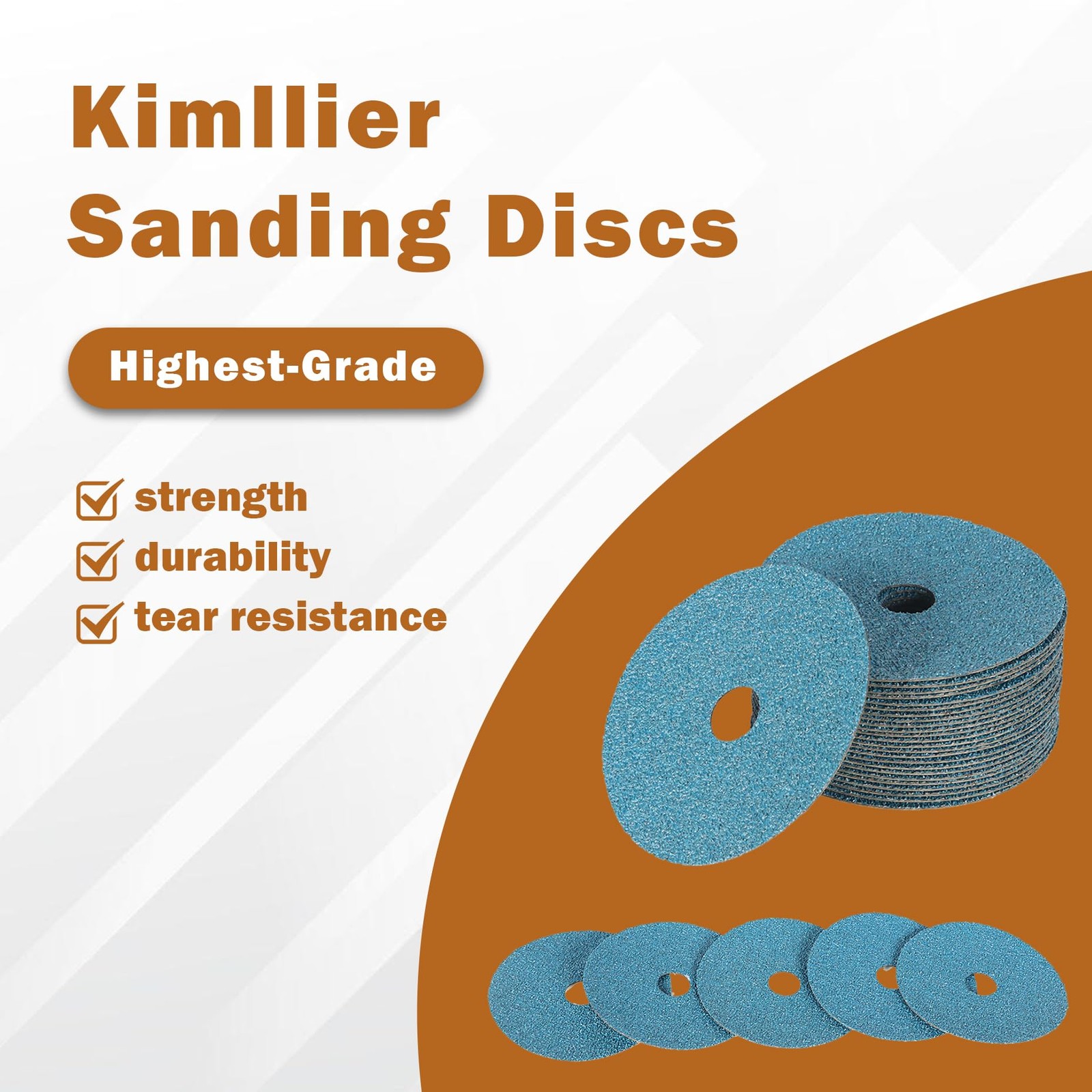 25 PCS Zirconia Resin Fiber Grinding Sanding Discs 36 Grit 5 x 7/8 Inch