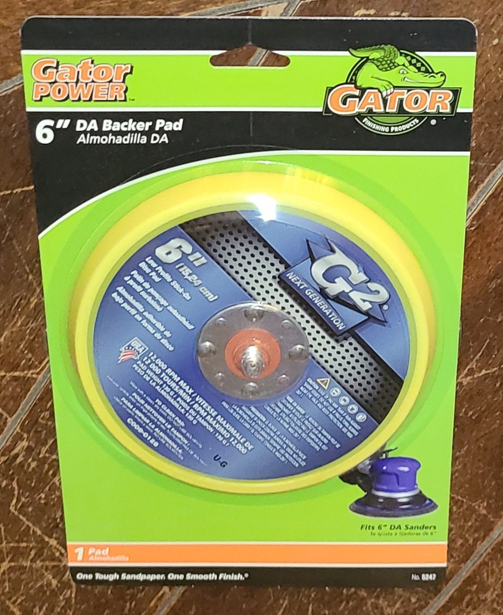 Gator Power 6″ DA Backer Pad: Low Profile Stick-On Disc Pad: Fits 6″ DA Grinders
