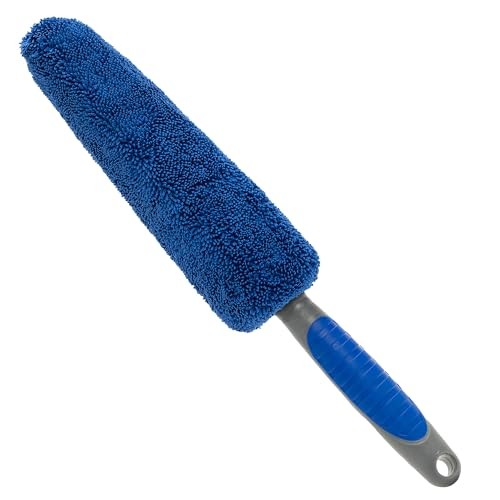 Wheel Brush or Rim Brush for Car, Metal Free, Blue, 2.5 Inch x 14.3 Regular