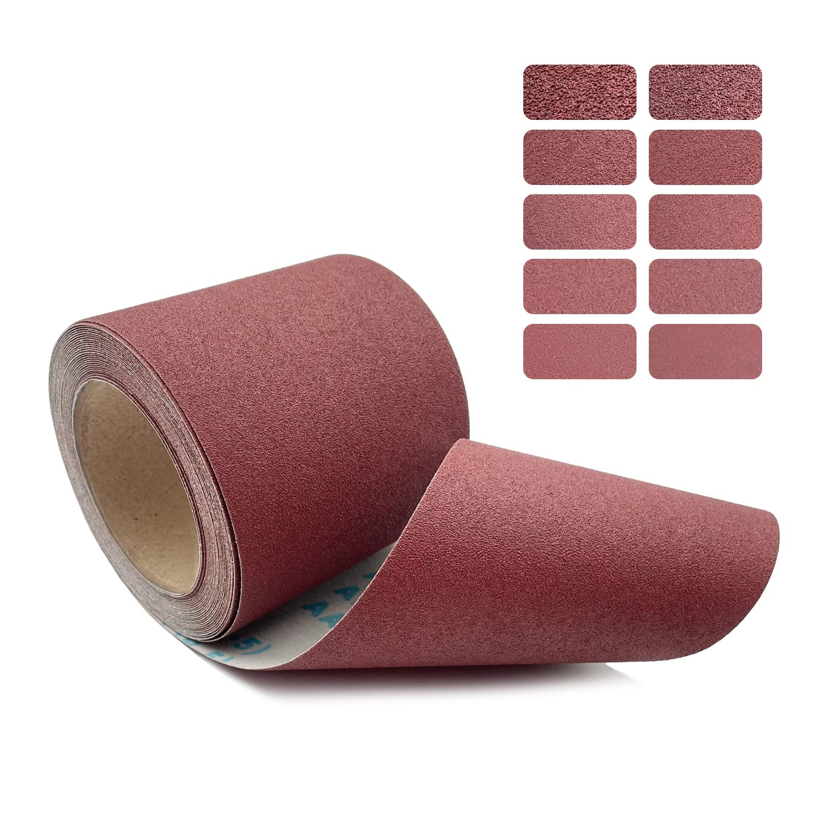 120 Grit Emery Cloth Roll, 4.5 Inch Wide 32.8 Ft Long inch, Brown, Red