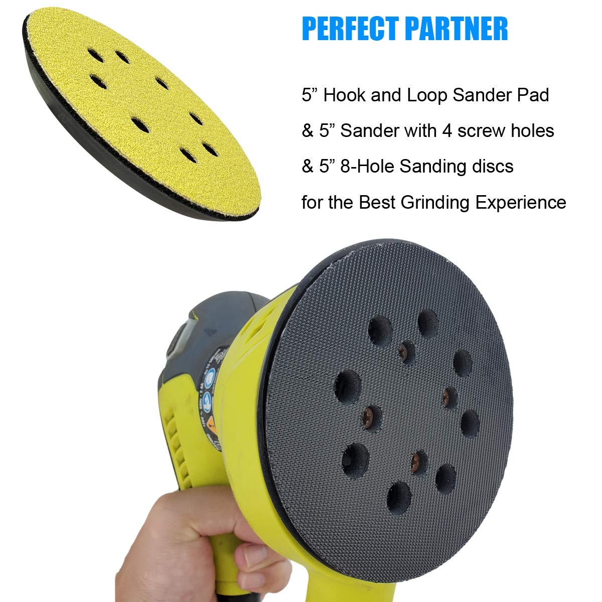 5″ Replacement Sander Pad for Ryobi Sander, Aluminum Oxide Grit, Compatible