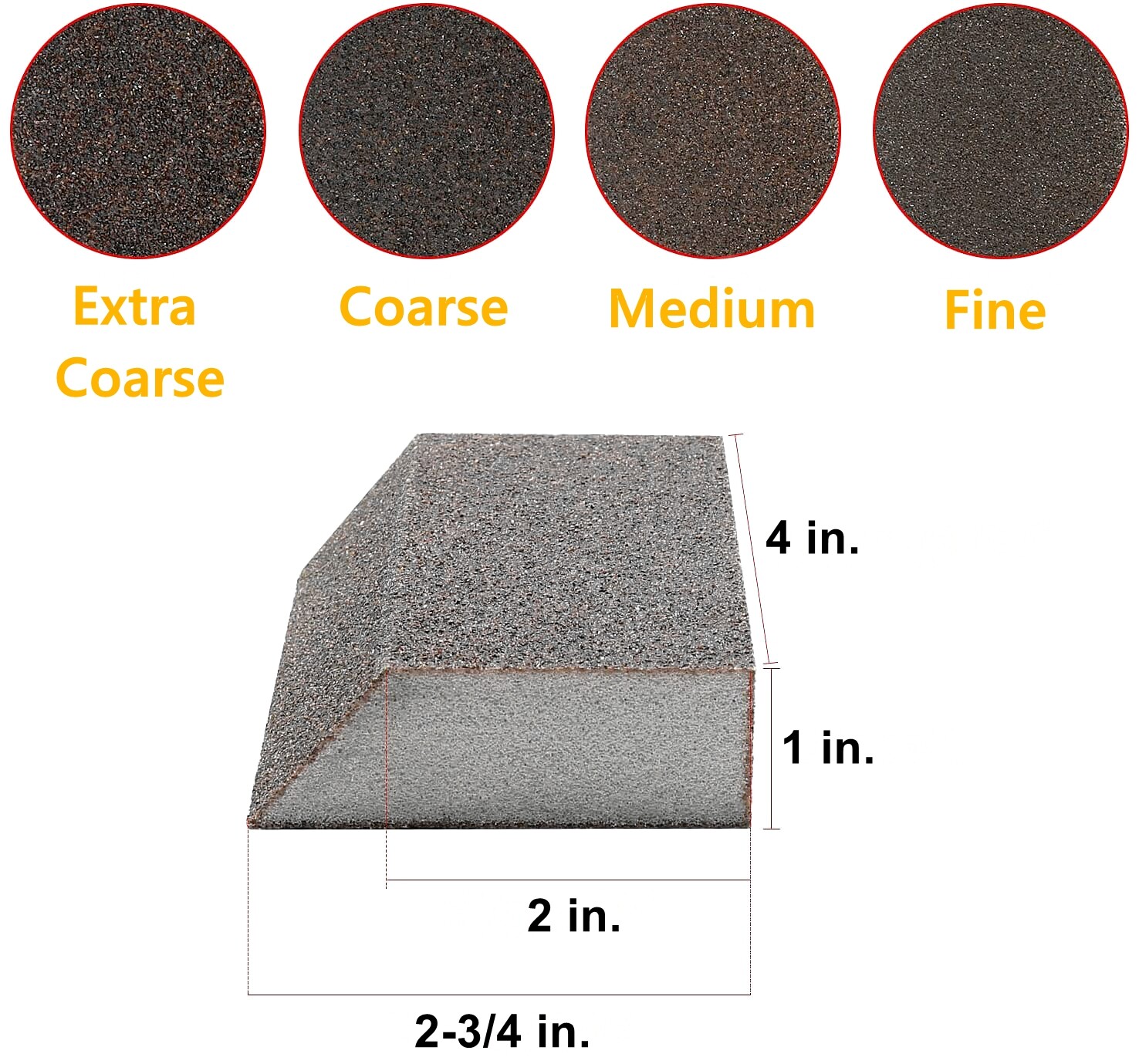SATC 8PCS 3.9“x2.7″x1″(10cm x 7cm x2.5cm) Wet / Dry Sandpaper Block Pads P40-120