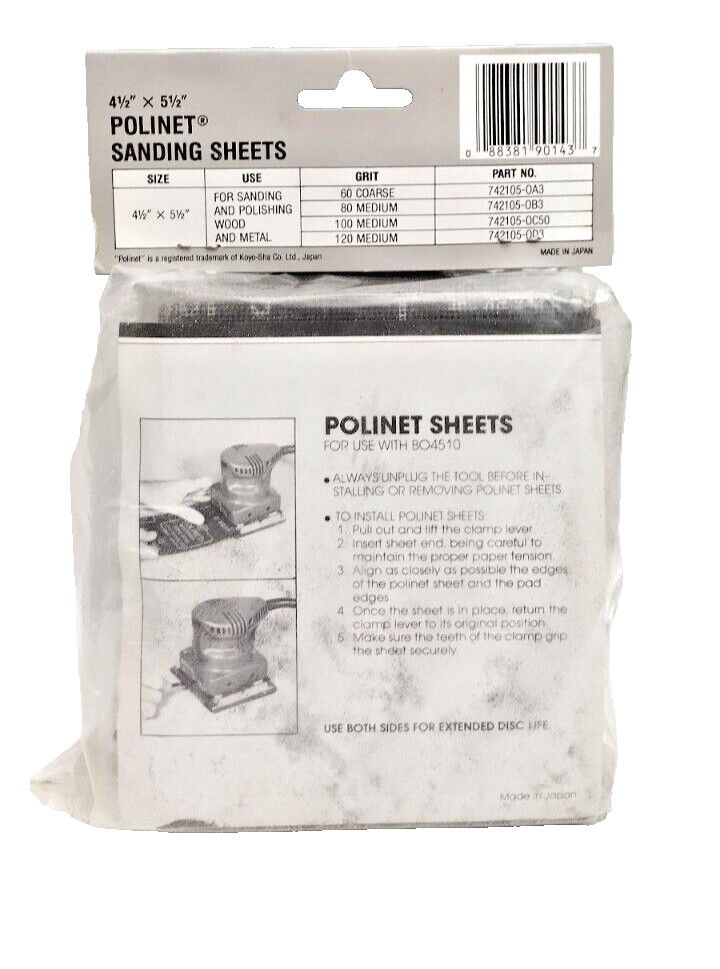 NEW Makita Polinet Sanding Sheets 4-1/2″ x 5-1/2″, 100 Grit, 50 Pieces AC