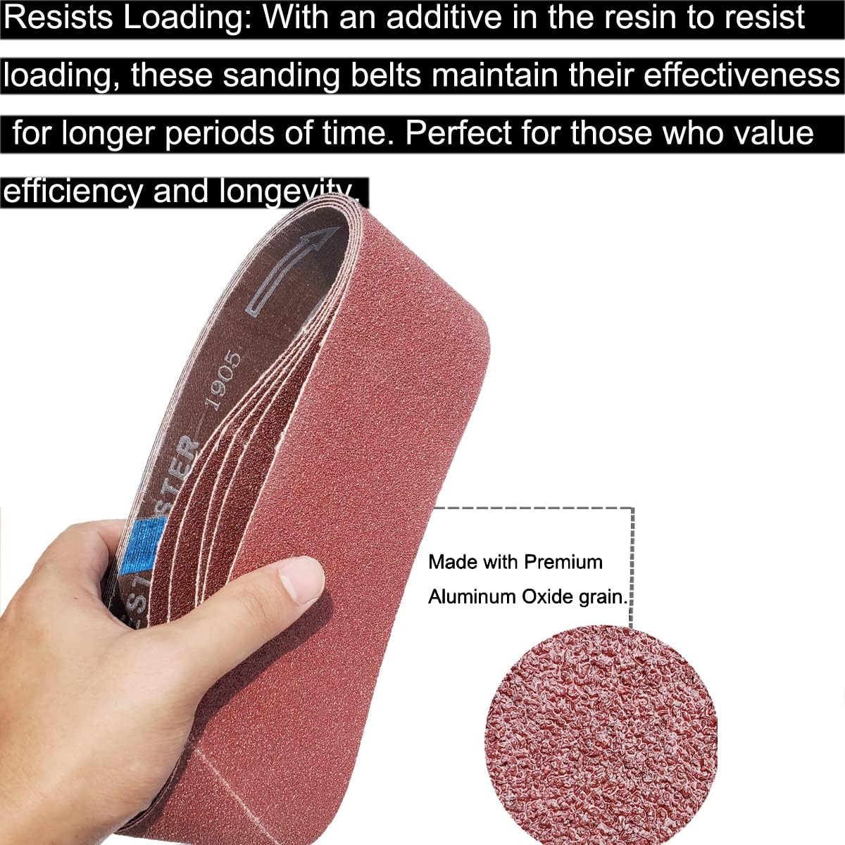 Quality 15 PCS Sanding Belts Set 3″ x 21″ – Grits 40, 80 & 120 for Detail Work
