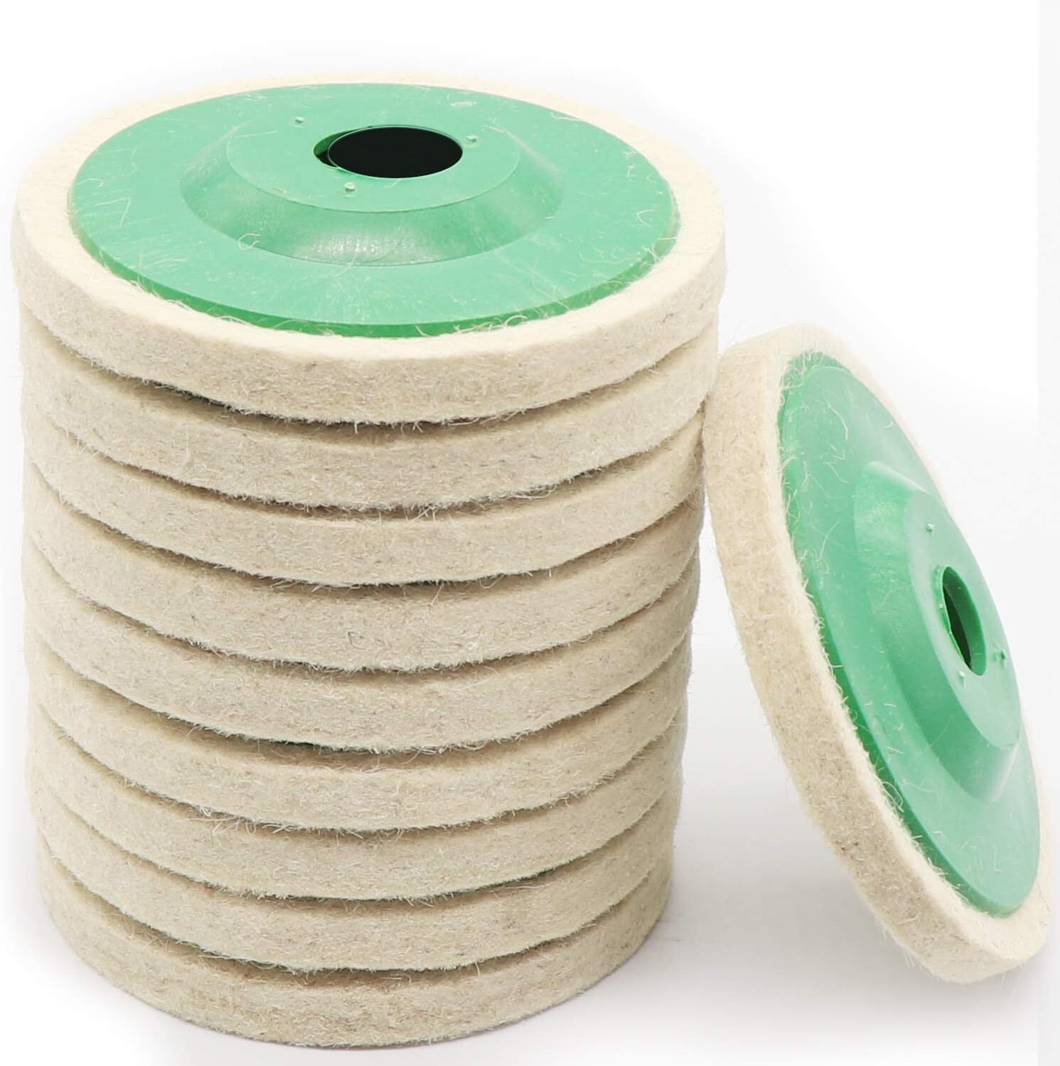 Wool Felt Polishing Wheel Disc 10pcs 4″Arbor Buffing Wheel For 100 Angle Grinder