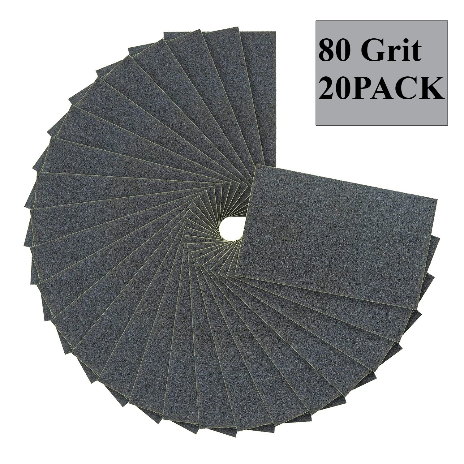 20PCS 9″x5.5″ Silicon Carbide Sandpaper P80 Dry Wet Waterproof Sandpaper Sheet