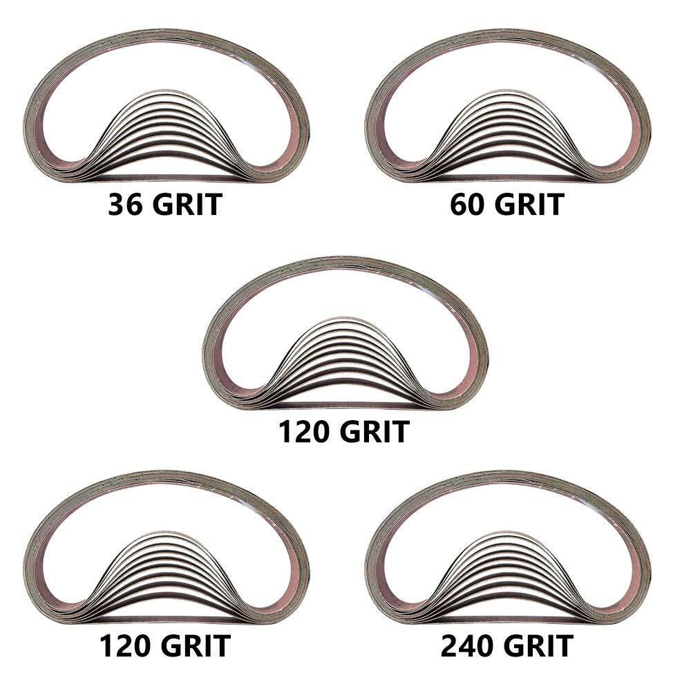 Hardin HPGBELTS 36, 60, 120, 180 & 240 Grit Aluminum Oxide Sanding Belts 10pcs