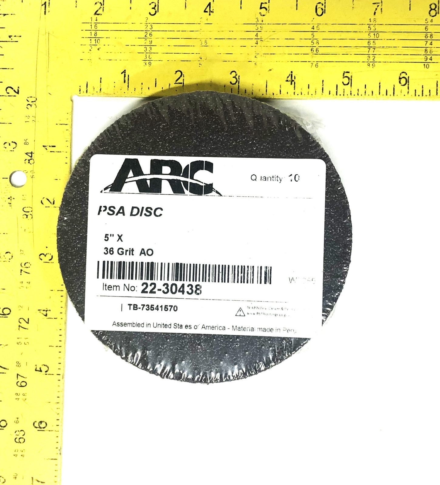 ARC Pack Of 10 5 Inch 36 Grit AO PSA Disc 22-30438 NOS
