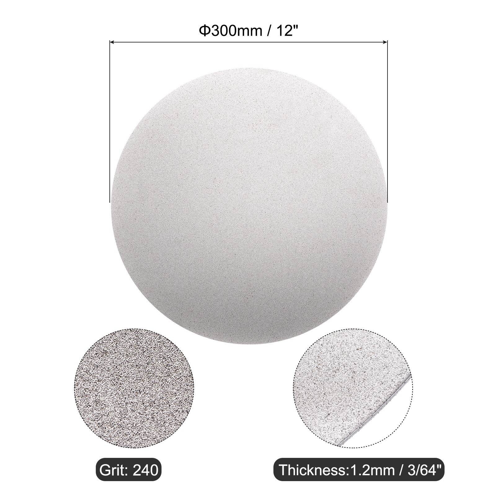 Diamond Sanding Grinding Disc 12″ Grit 240 No Center Hole Flat Lap Wheel Disk