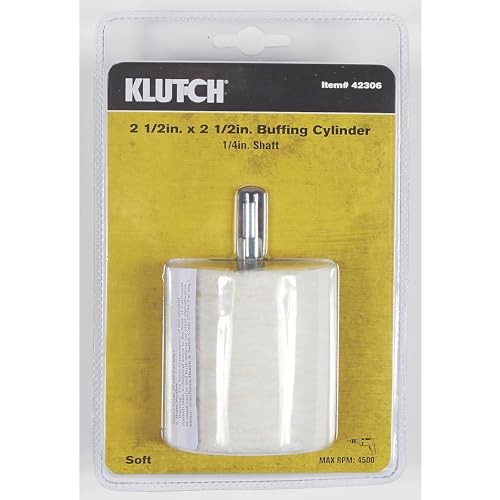 Klutch 2-1/2in. x 2-1/2in. Cylinder Polishing Wheel, For Use with 1/4in. Round