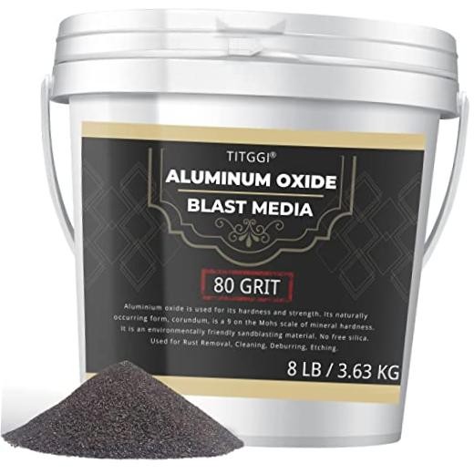 #80 Grit Aluminum Oxide Blast Media (8 LBS/3.6kg) – Premium Long #80-8LB