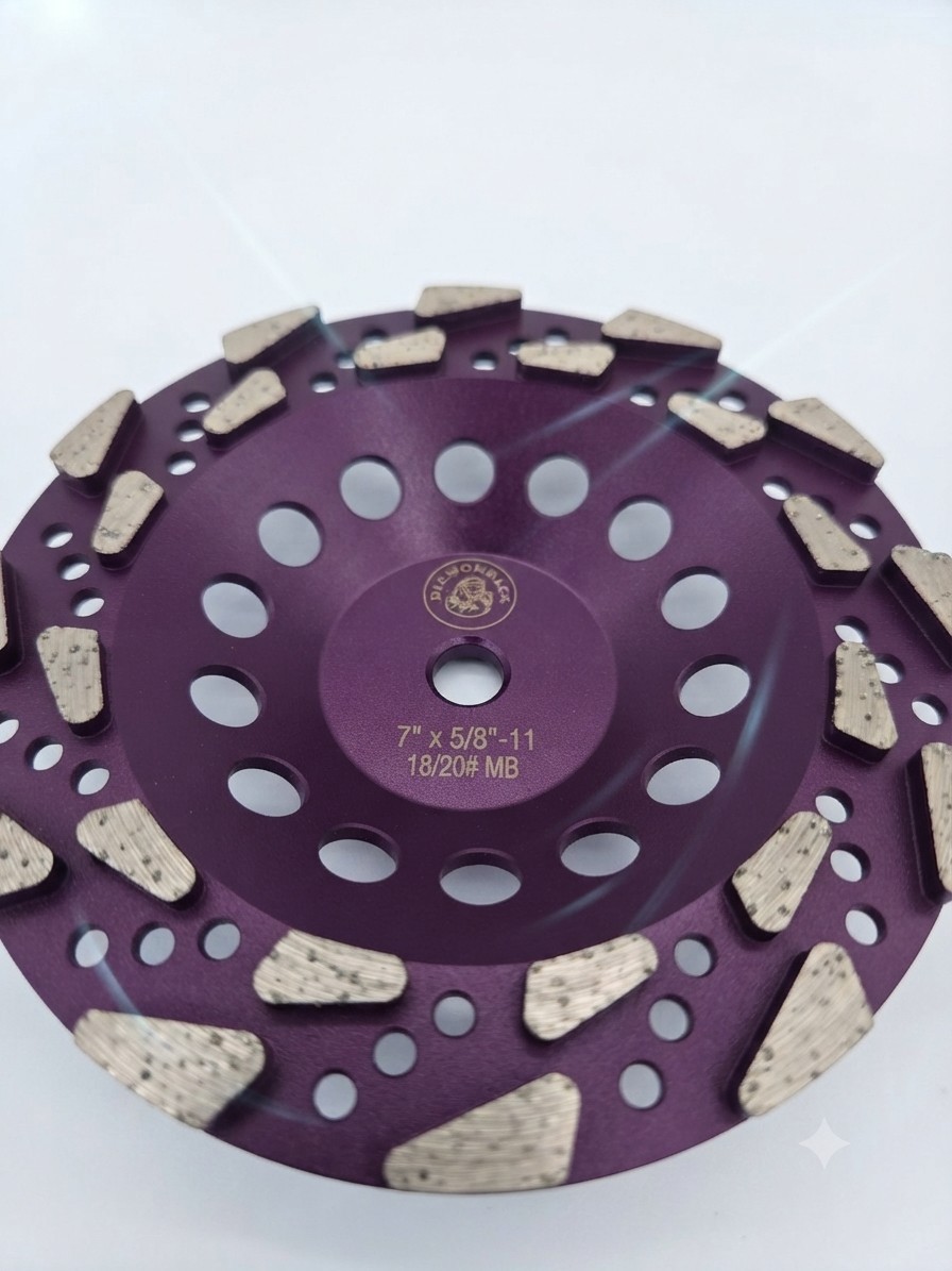 7″ Purple Concrete Eater – Professional Aggressive Diamond Cup Wheel 18/20 Grit