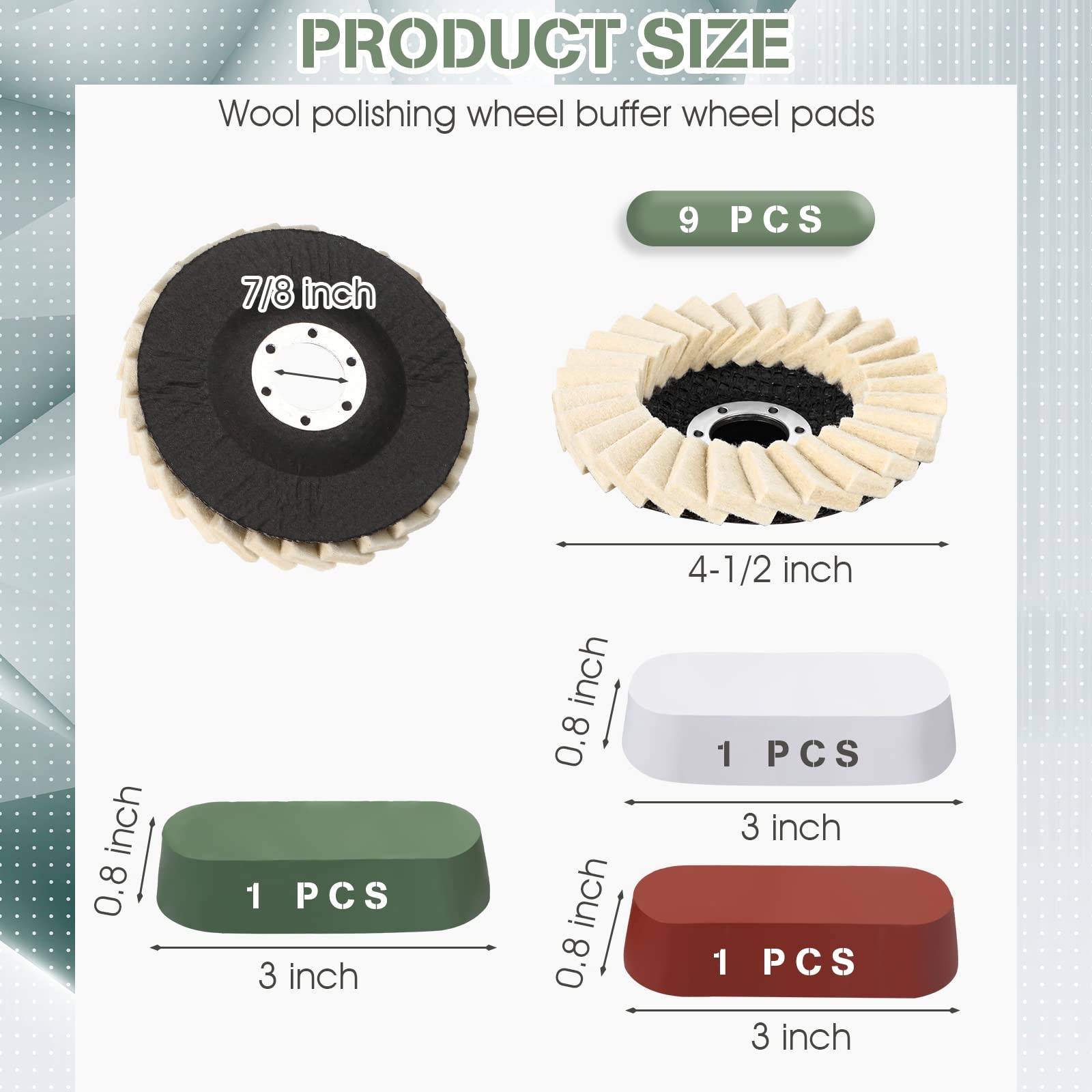 12 Pcs Angle Grinder Buffing Wheel Stainless Steel Polishing Kit Include 9 Pc…