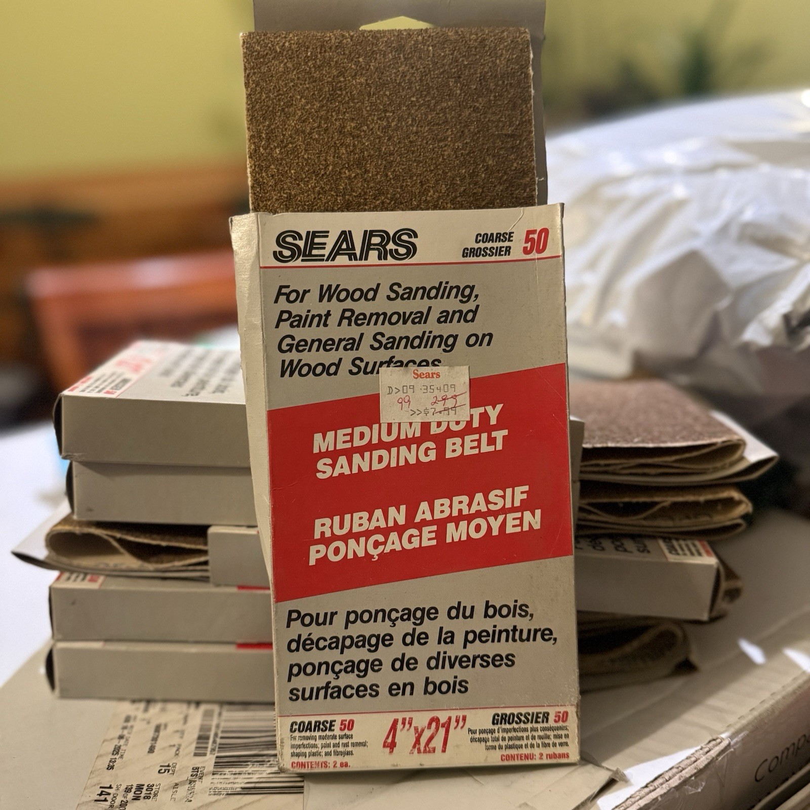 VTG Sears Medium Duty Sanding Belt Coarse Grit 4×21” 2 Pack (New In Box)