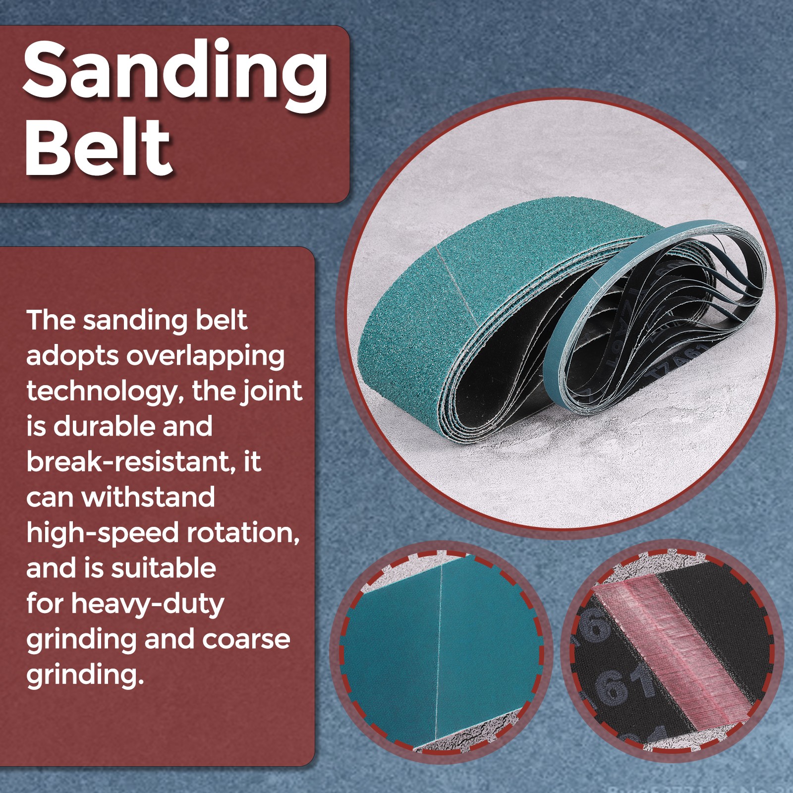 10Pack Sanding Belt, 1/2 x 18 Inch 120 Grit Zirconia Abrasive Belt