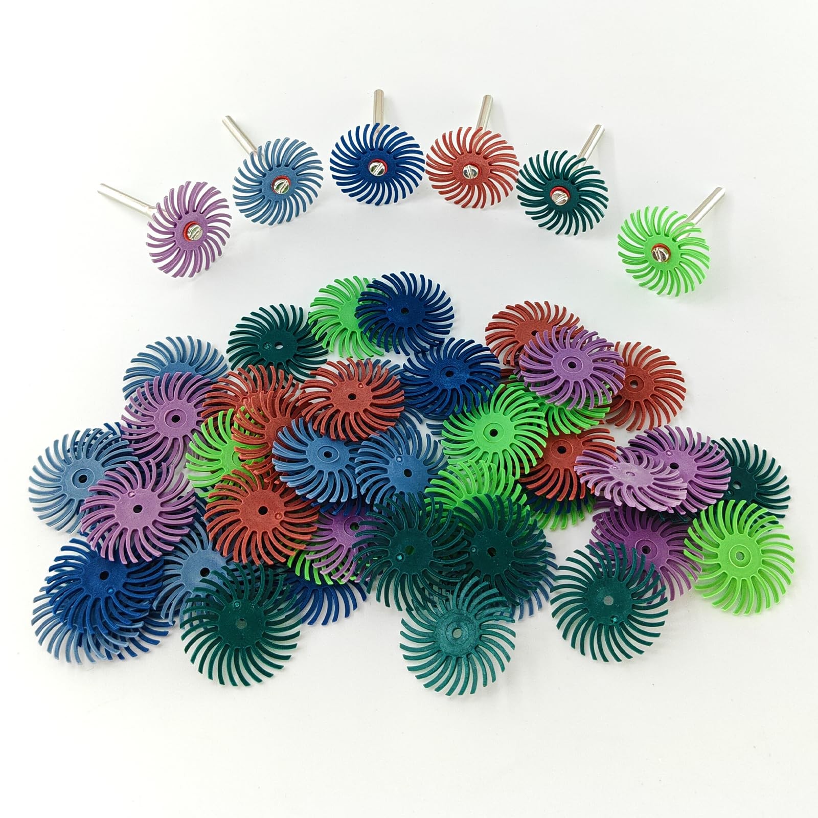 66pcs 1Inch Radial Bristle Disc Polishing Kit 6 Mix Grit 80/120/220/400/600/1…