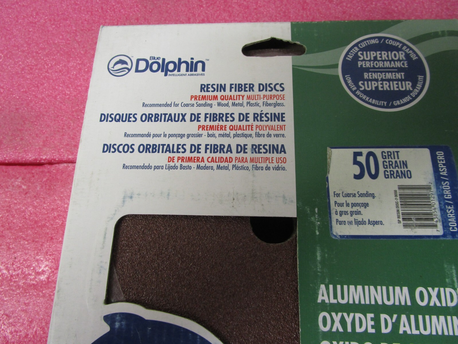 Qty (25) Blue Dolphin 50 Grit Premium Quality Aluminum Oxide Sanding Disc 7″x7/8