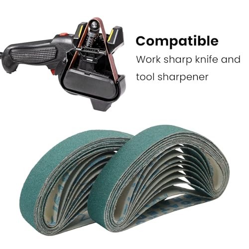 20PCS 3/4″x12″ Sanding Belts 120 Grit – Ceramic & Aluminum Oxide for Knife Sharp