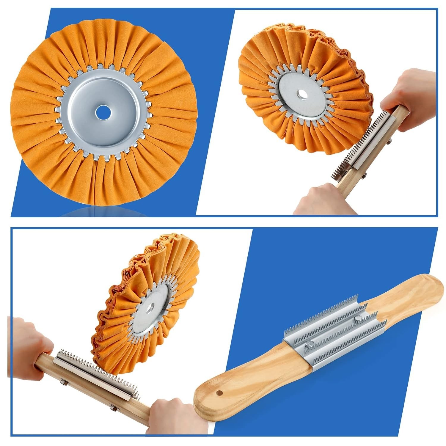 12 Pcs Airway Buffing Polishing Wheel Kit 8 Inch Aluminum Polishing Wheel