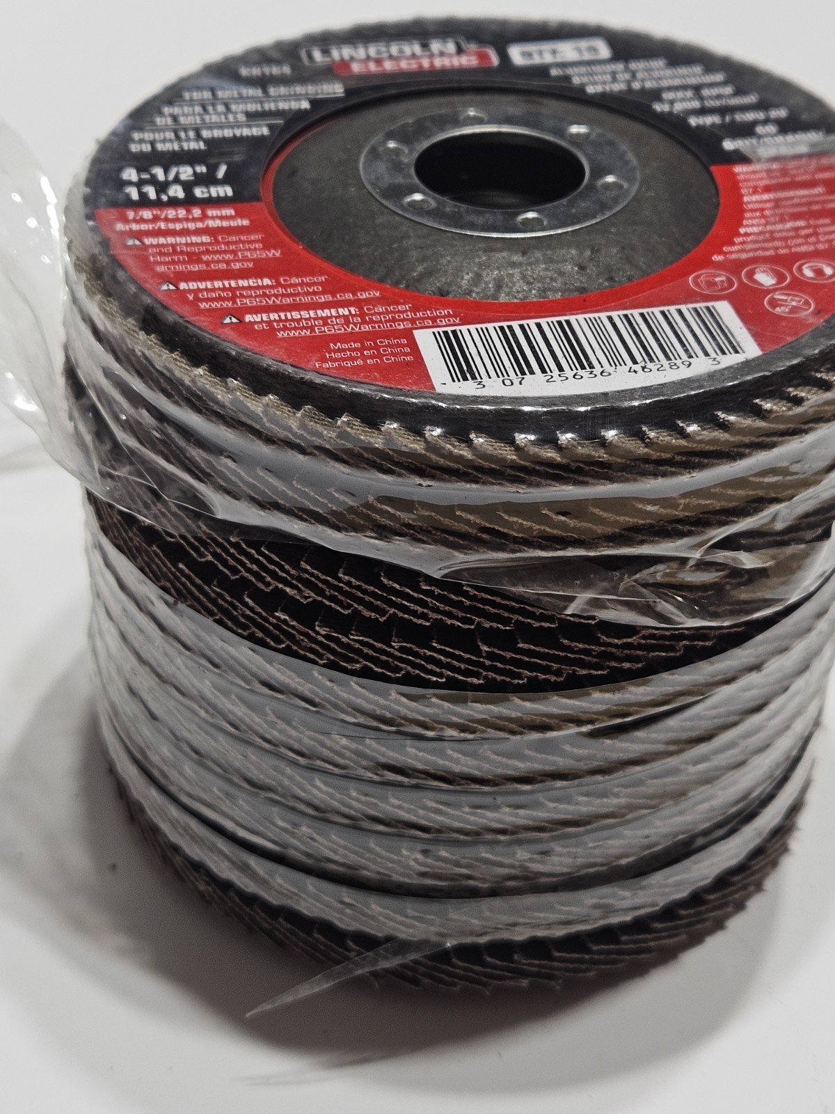 PacK Of 10 Lincoln Electric 4 1/2″ Aluminum Oxide 60 Grit Sanding Disc KH164