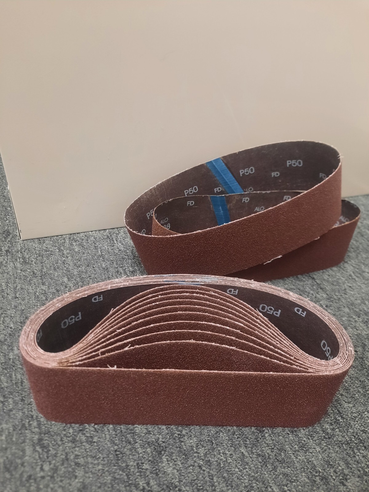 Sanding Belts 3 3/8″x25 1/2″ P50 Grit 10pk Belt Sander Woodworking Metal Polish